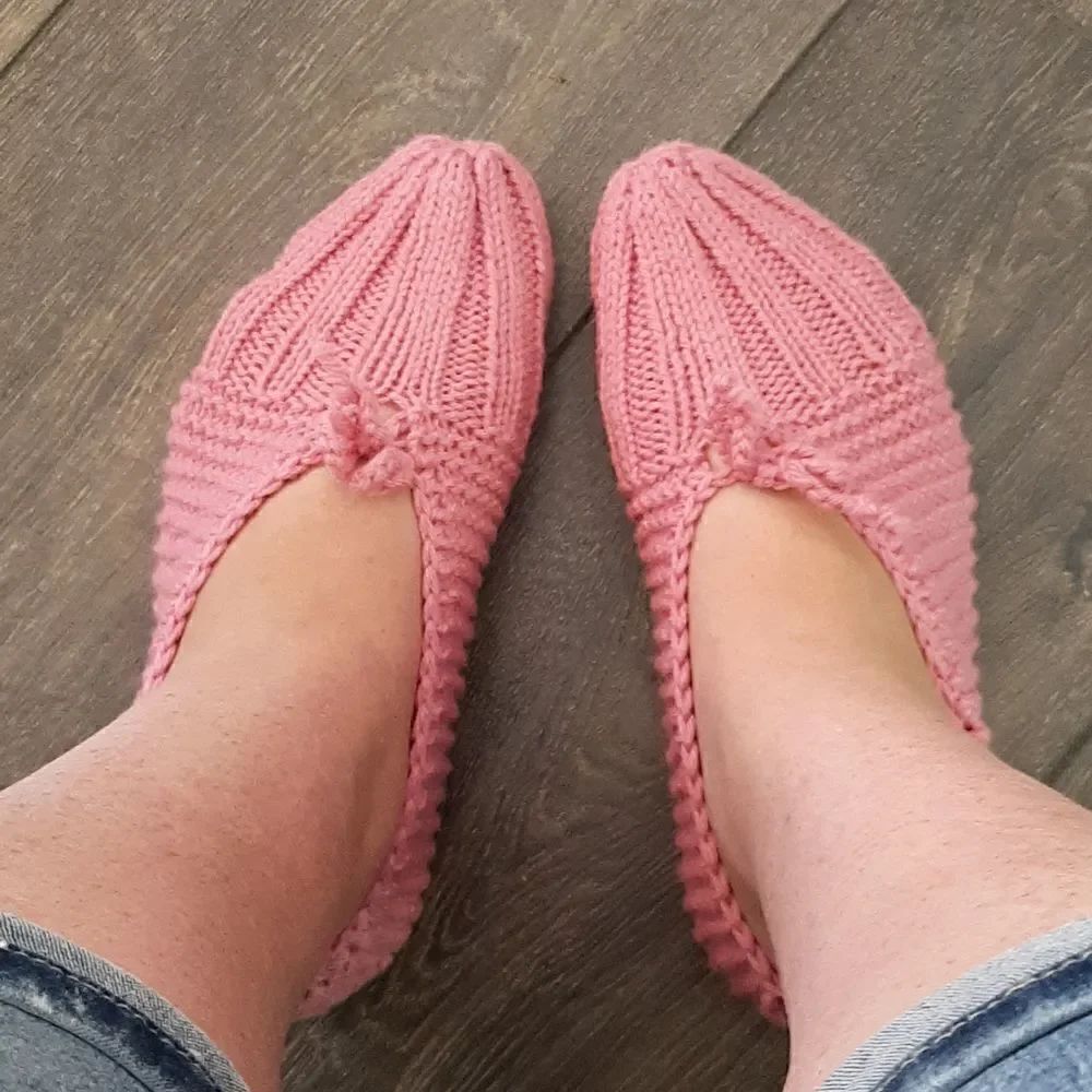 Pink Knitted Slippers